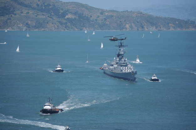 USS Iowa under tow