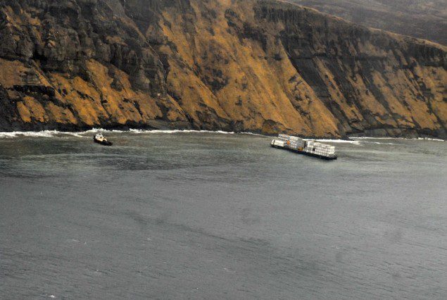 121114-G-KL864-000-Coast Guard conducts pollution survey of grounded tug and barge